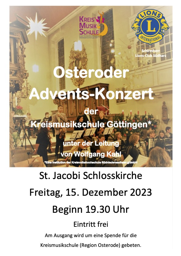 Plakat Osteroder Advents-Konzert 2023