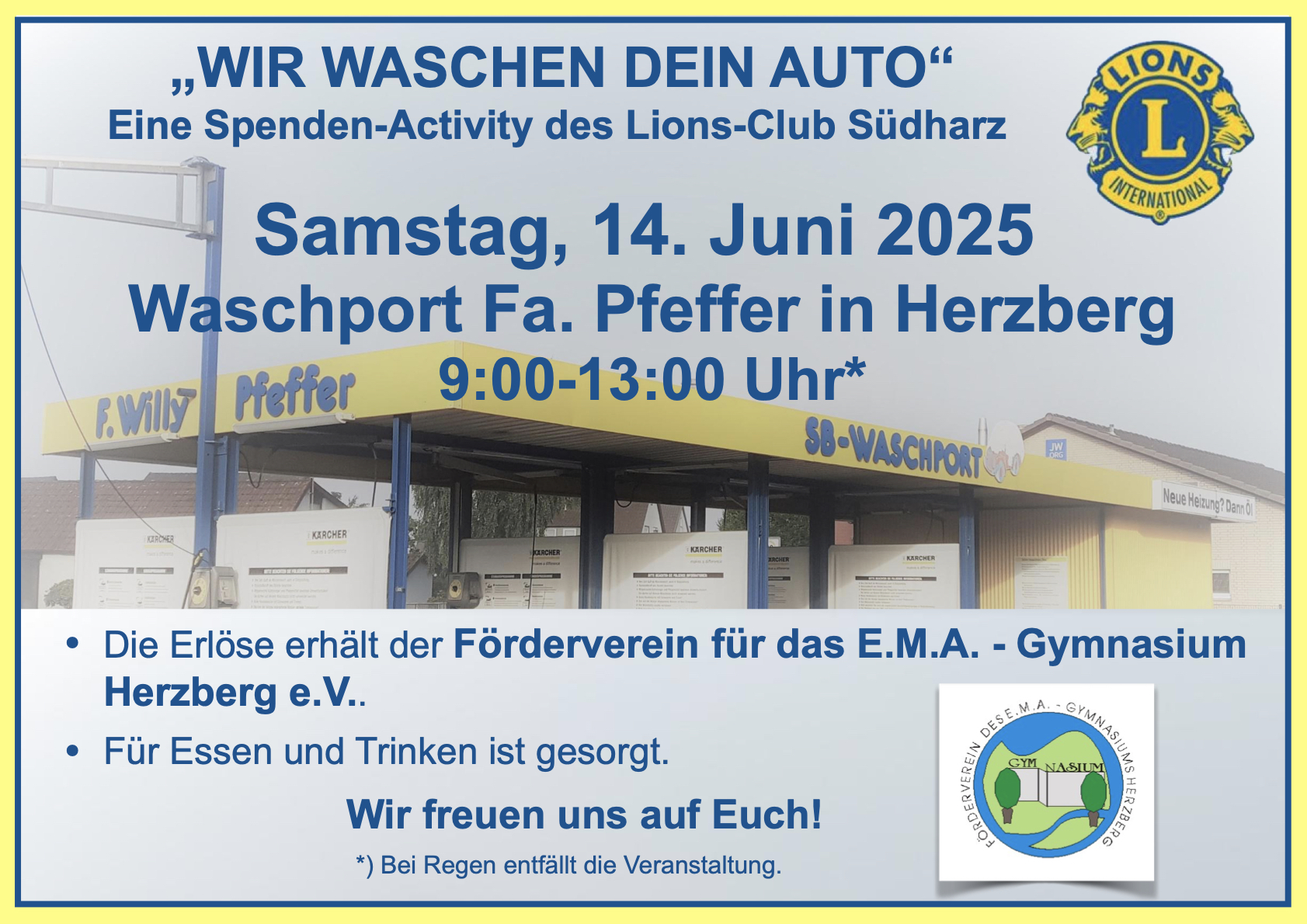 Flyer Car-Wash-Aktion am 14.06.2025