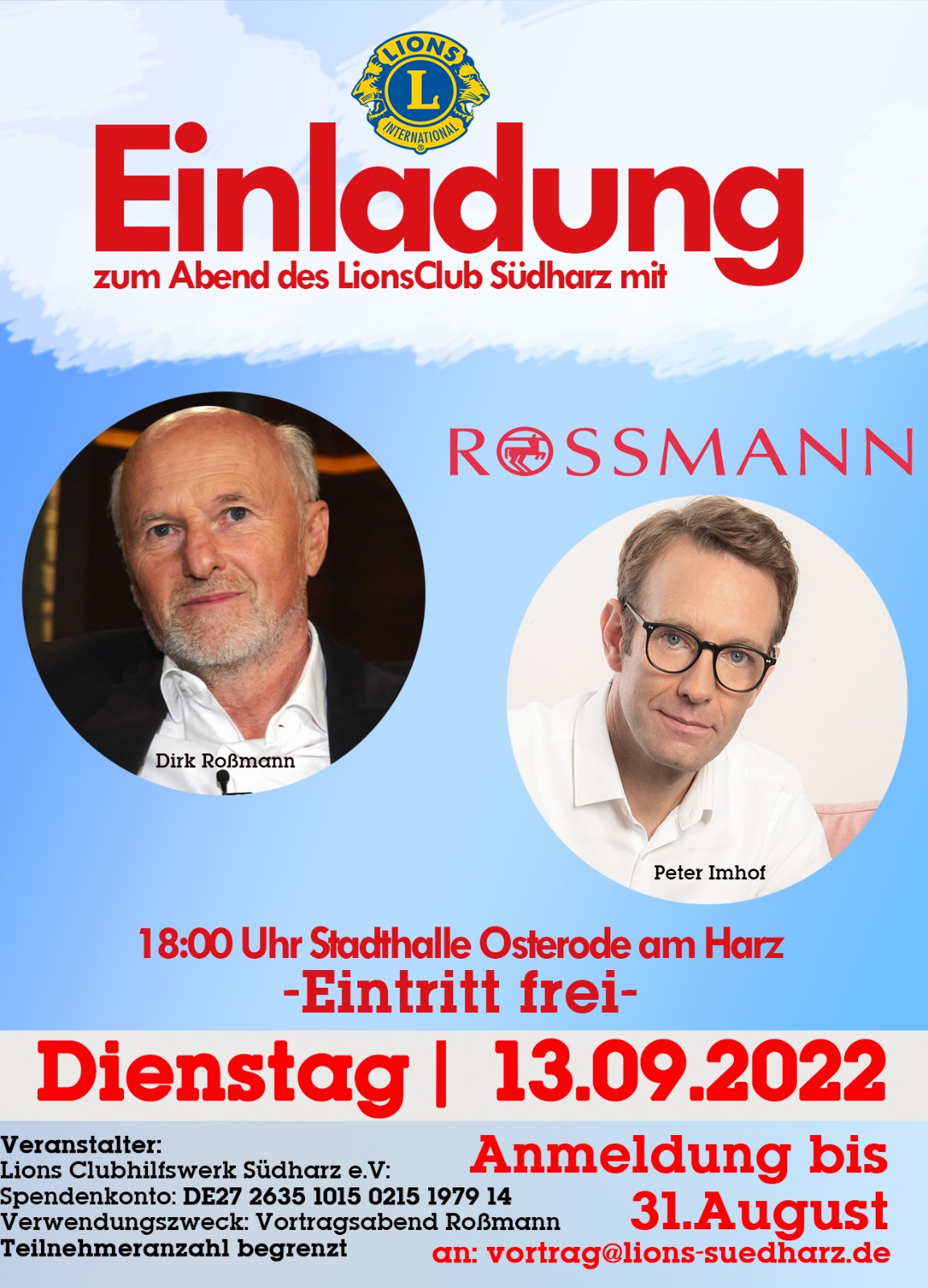 Flyer "Abend mit Dirk Roßmann"