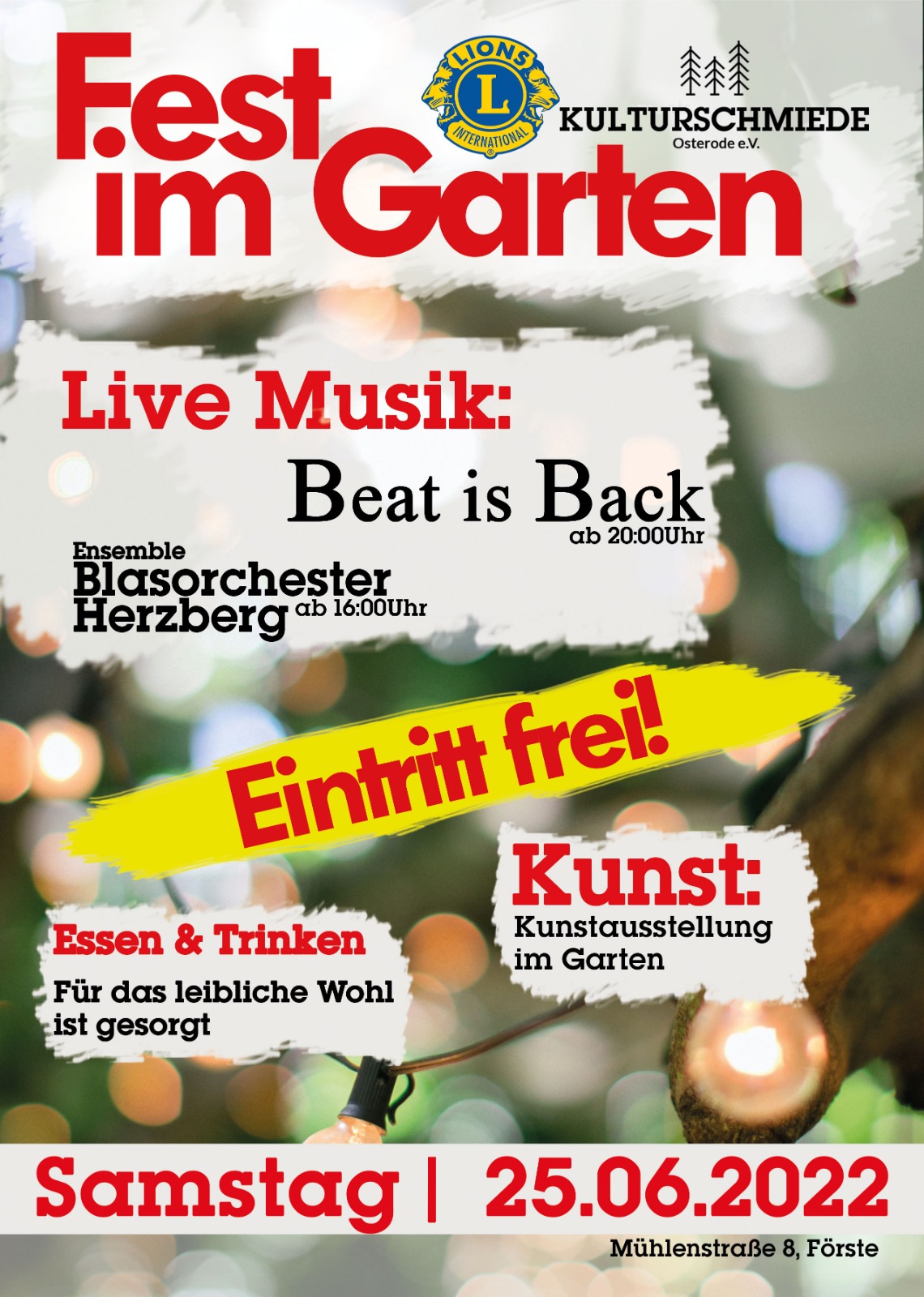Flyer "Fest im Garten" am 25.06.2022 in Förste
