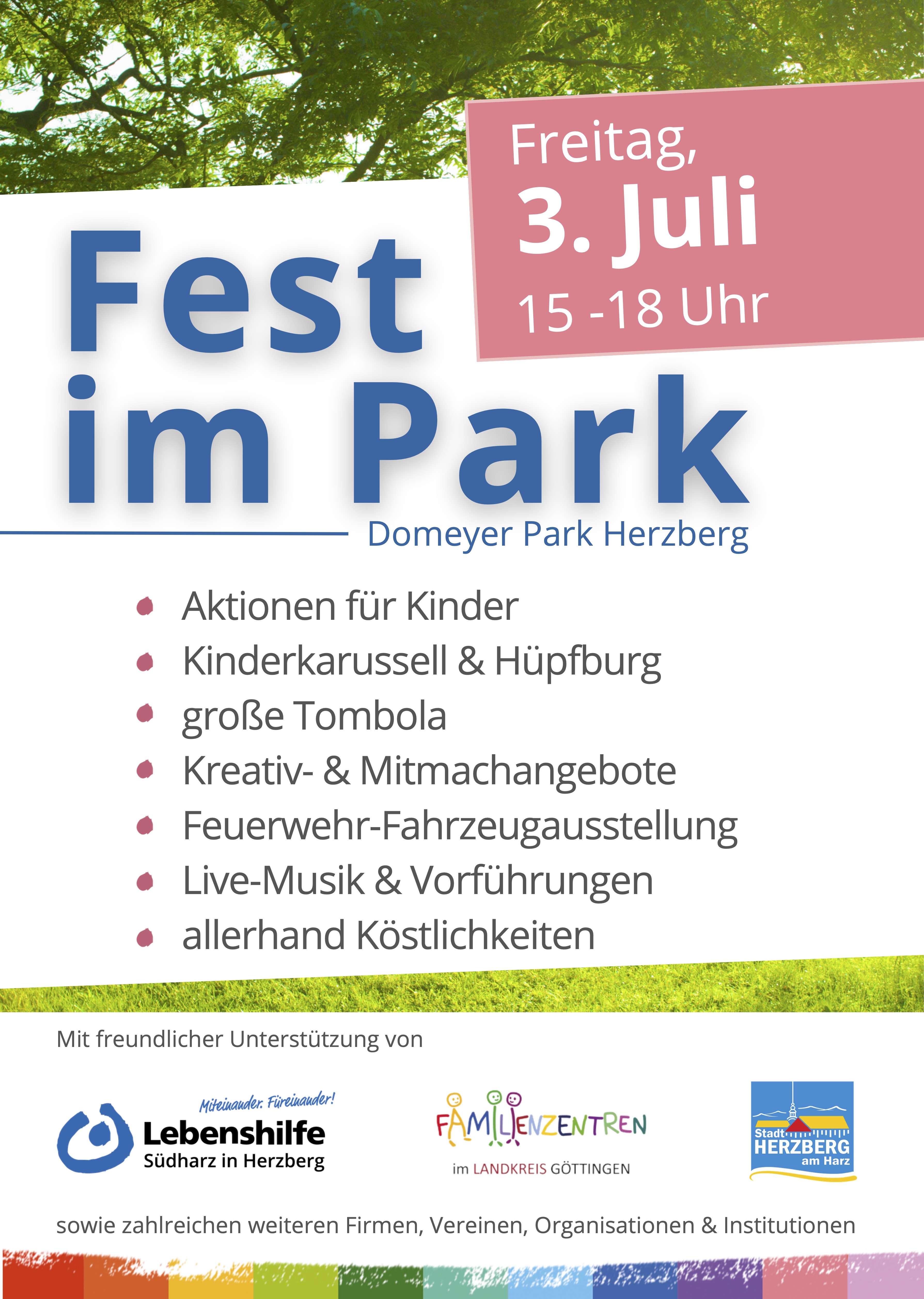 Plakat zum Fest im Park