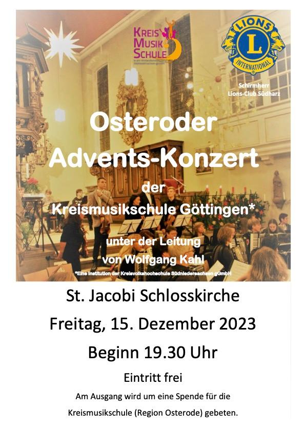 Plakat Osteroder Advents-Konzert 2023